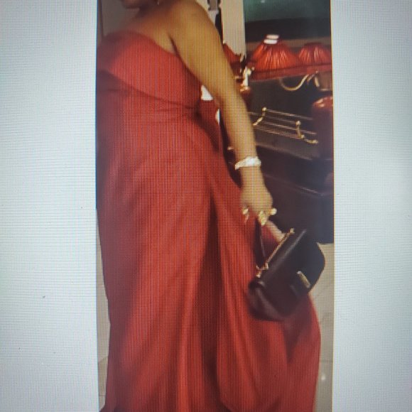 Taffeta Mermaid Evening Dress w/ Overskirt Strapless Long mermaid Dubai Gown - Picture 5 of 11